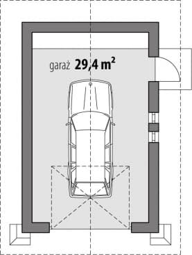 Rzut projektu Garaż G1 - Parter