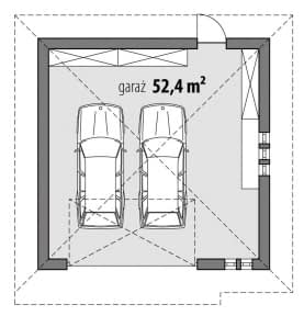 Rzut projektu Garaż G2 - Parter