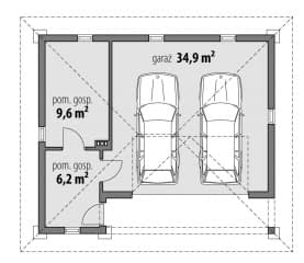 Rzut projektu Garaż G3 - Parter