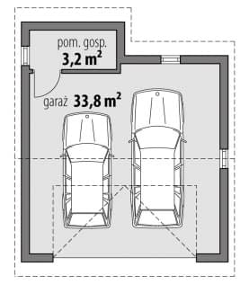 Rzut projektu Garaż G4 - Parter