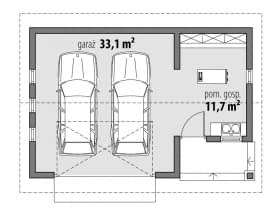 Rzut projektu Garaż G5 - Parter
