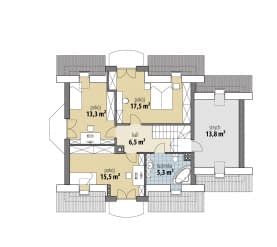 Rzut projektu Gracja Mała - Poddasze