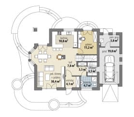 Rzut projektu Helike Nowa II - Parter