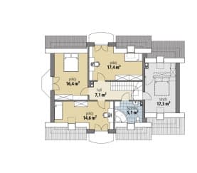 Rzut projektu Helike Nowa II - Poddasze