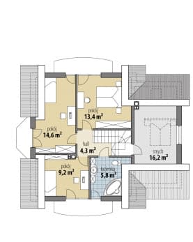 Rzut projektu Juliusz Mały - Poddasze