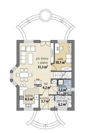 Rzut projektu Juliusz Mały III - Parter