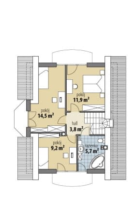 Rzut projektu Juliusz Mały III - Poddasze