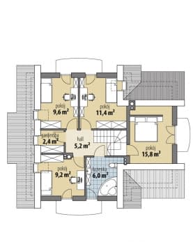 Rzut projektu Juliusz Mały IV - Poddasze