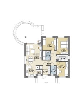 Rzut projektu Justynian Mały - Parter