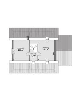 Rzut projektu Justynian Mały II z poddaszem - Poddasze