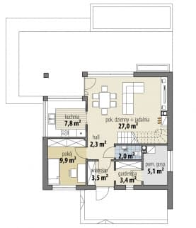 Rzut projektu Kasjusz - Parter