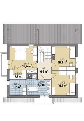 Rzut projektu Kos - Poddasze
