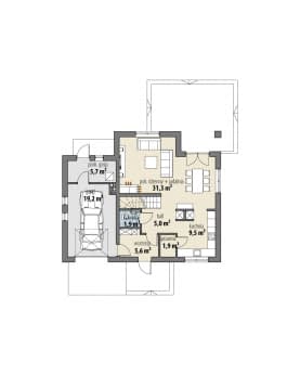 Rzut projektu Lena - Parter