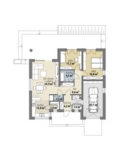 Rzut projektu Letycja - Parter