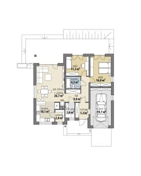 Rzut projektu Lukrecja - Parter