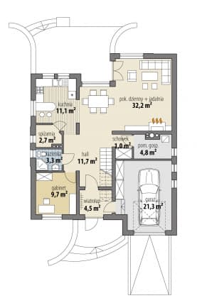 Rzut projektu Manuela - Parter