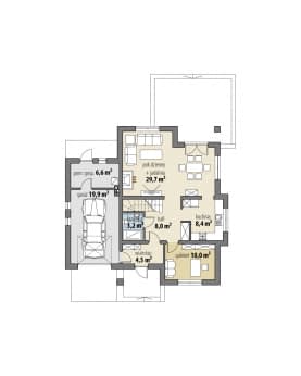 Rzut projektu Milena - Parter