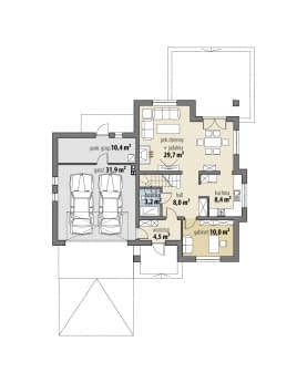 Rzut projektu Milena II - Parter