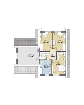 Rzut projektu Milena II - Poddasze