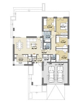 Rzut projektu Nela IV - Parter