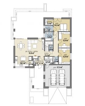 Rzut projektu Nela VI - Parter