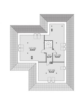 Rzut projektu Nela VI - Poddasze