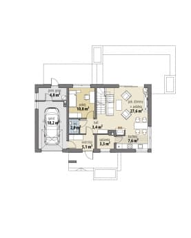 Rzut projektu Nina - Parter