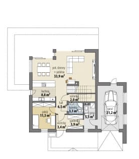 Rzut projektu Oktawian II - Parter