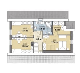 Rzut projektu Olimpia - Poddasze