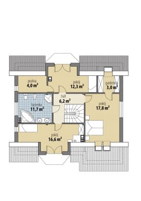 Rzut projektu Proton I p - Poddasze