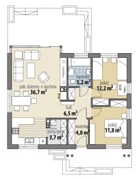 Rzut projektu Rademenes I - Parter