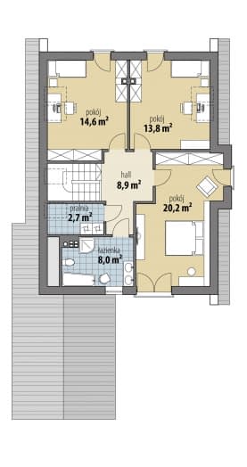 Rzut projektu Ramona - Poddasze