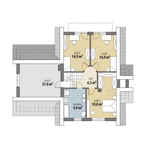 Rzut projektu Rawena II - Poddasze