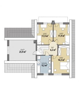 Rzut projektu Realny II - Poddasze