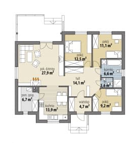 Rzut projektu Słoneczko I - Parter