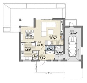 Rzut projektu Szymon - Parter