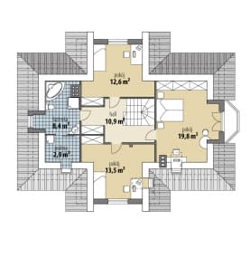 Rzut projektu Tukan - Poddasze