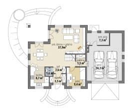 Rzut projektu Tytus II - Parter