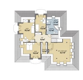 Rzut projektu Zeus - Poddasze