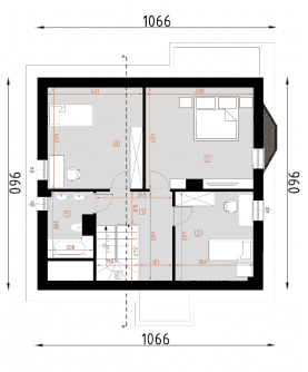 Rzut projektu D03 - WT2021 Eluńka - Poddasze