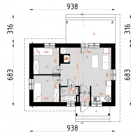 Rzut projektu D51 - Justyna - Parter