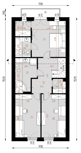 Rzut projektu D102B - WT2021 - Poddasze