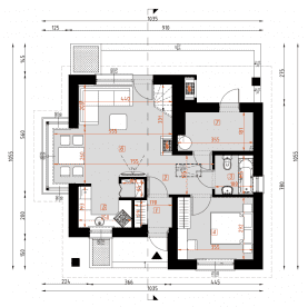 Rzut projektu D144B - Parter