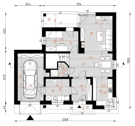 Rzut projektu D118 - WT2021 - Parter