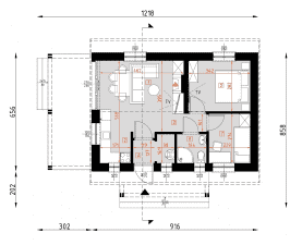 Rzut projektu D103A - Lidia A WT2021 - Parter