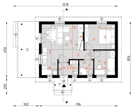 Rzut projektu D103 - Lidia wersja drewniana WT2021 - Parter