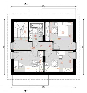 Rzut projektu D153A - Poddasze