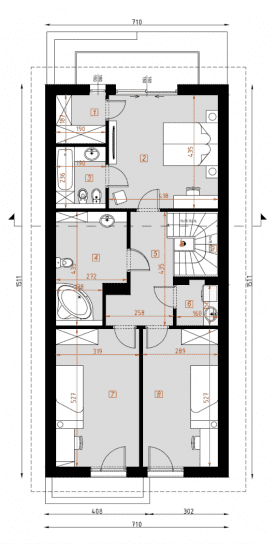 Rzut projektu D102C - WT2021 - Poddasze