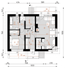 Rzut projektu D170 - WT2021 - Parter