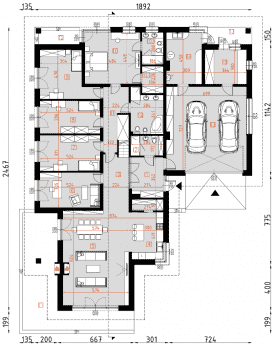 Rzut projektu D291 - WT2021 - Parter